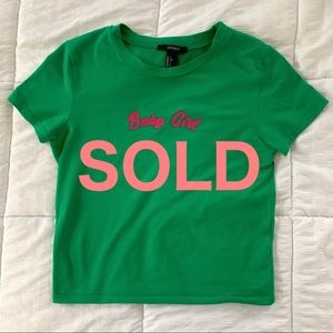 green baby tee
